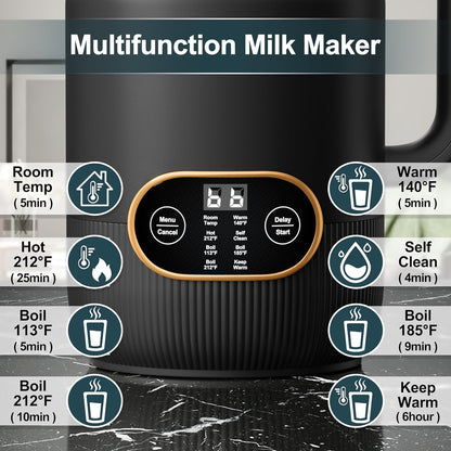 8 in 1 Nut Milk Maker Machine, 35Oz Soy Milk Maker with 8 Blades | Delay Start/Keep Warm/Self-Clean/Boil Water for Homemade Almond, Oat, Soy, Juice, Plant Based & Non-Dairy Beverage for Family2