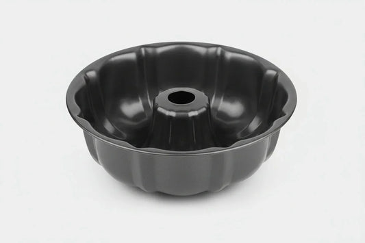 95-inch black nonstick fluted tube Bundt cake pan made of carbon steel