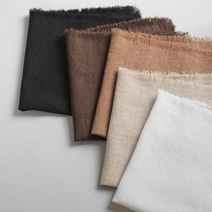Handmade Cloth Napkins 100% Cotton Napkins with Fringe，Delicate Handmade Cloth Napkins for Dinners, Parties, Weddings and More，18 X 18 Inch Set of 4 - Beige6