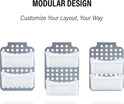 over Shower Door Organizer, 2 Bins, Adjustable Hanging Storage5