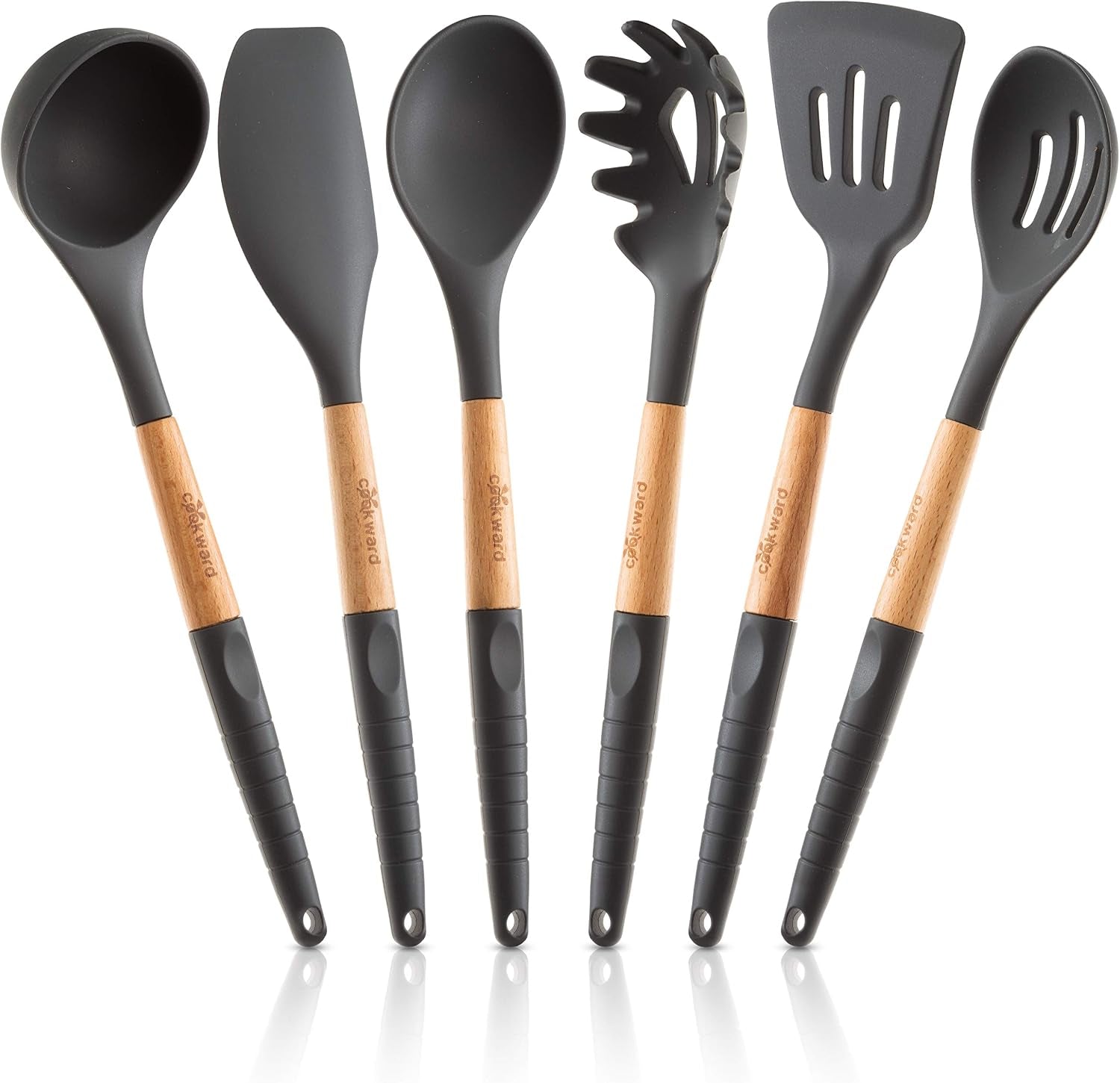 silicone-cooking-utensils-set-6-piece-heat-resistant-up-to-480-f-bpa-free-non-scratch-kitchen-tools-with-natural-wood-handles-dark-gray