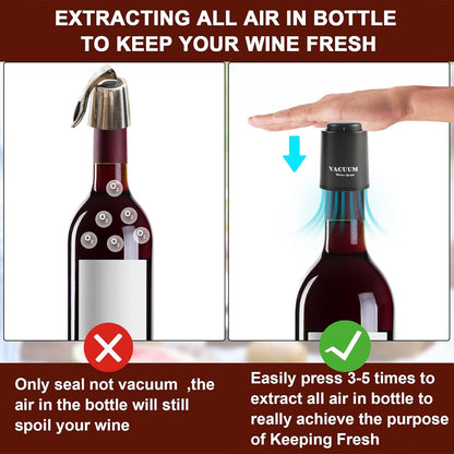 [2 PACK] Wine Bottle Stoppers,Real Vacuum Stoppers,Reusable Wine Preserver,Wine Corks Keep Fresh,Best Christmas and Birthday Gifts for Wine Lovers.4