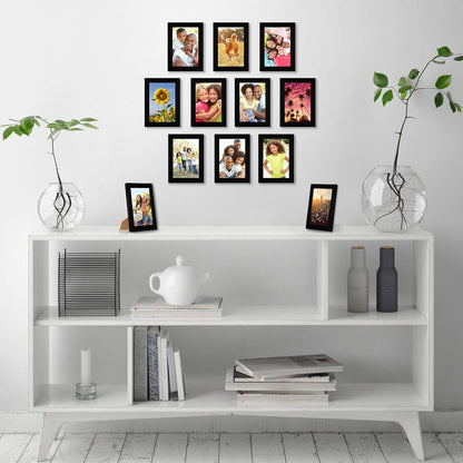 4X6 Picture Frame with Polished Plexiglass - Set of 12 - Signature Collection - Picture Frames with Engineered Wood - Photo Frame for Tabletop and Wall Display - Black4