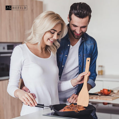 Wooden Spatulas for Cooking, 2 Pack, 13 Inch, Uncoated Beech Wood2