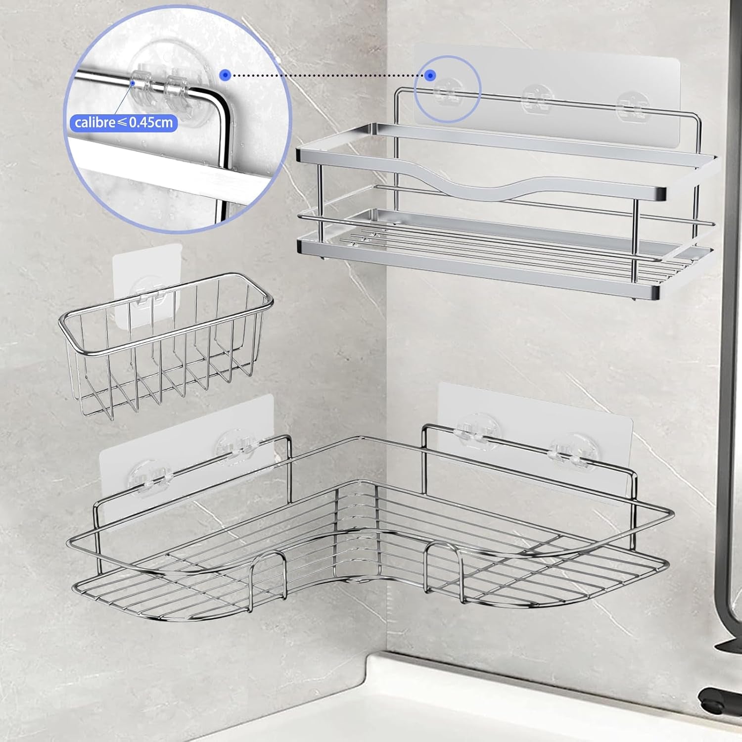 shower-caddy-adhesive-strong-shower-caddy-adhesive-hooks-replacement-waterproof-shower-adhesive-strips-no-drilling-for-bathroom-storage-shelves-and-kitchen-racks-16-pack