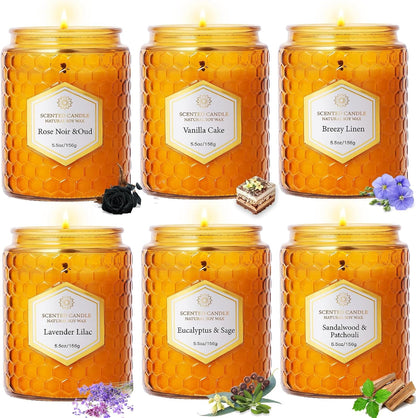 6 Pack Natural Soy Wax Jar Candles for Home, Scented Aromatherapy Gift Set for Women, 33 Oz 240 Hour Long Lasting Candles Gifts for Mothers Day Birthday Women Valentine'S Day1
