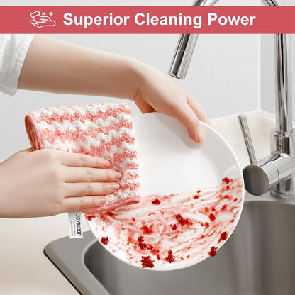 18 Pack Microfiber Cleaning Cloth, Kitchen Towels for Dish Drying Washing, Absorbent Streak Free Lint Free Rags for Cleaning, Reusable and Washable Towels - 10" X 10"4