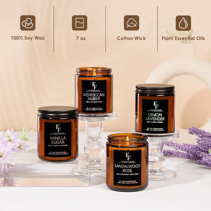 Scented Candles for Home, Soy Wax, 4 Pack 28 Oz2