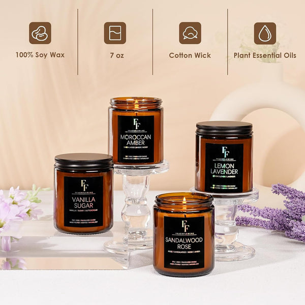 Scented Candles for Home, Soy Wax, 4 Pack 28 Oz2