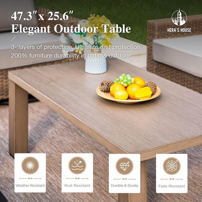 4-Piece Patio Furniture Set with Wide Arm, Grey6