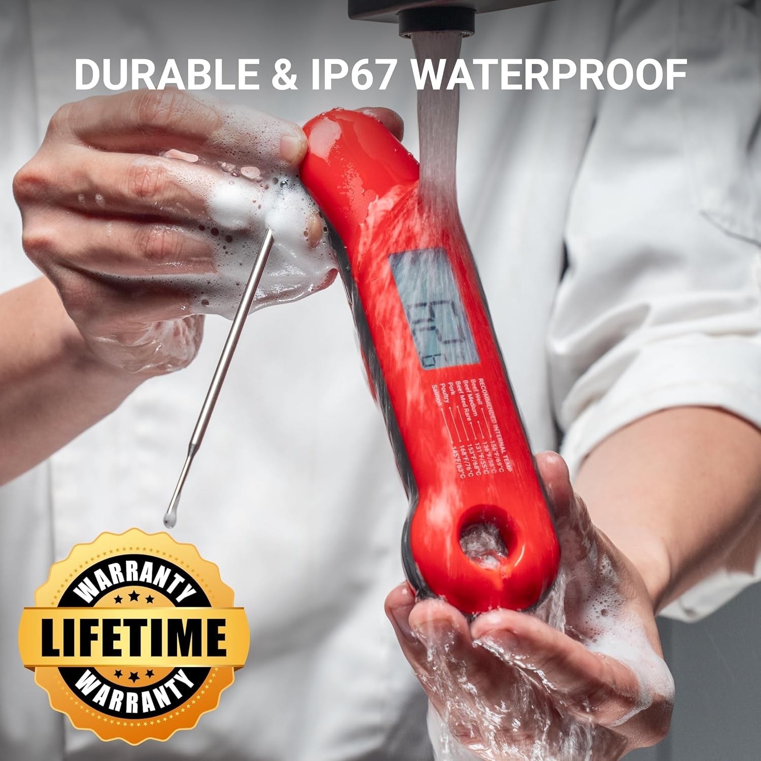 0-5-sec-professional-meat-thermometer-digital-0-5-f-accuracy-nist-nsf-certified-ip67-waterproof-auto-rotating-backlit-display-lift-to-wake-for-bbq-cooking-candy-red-gray