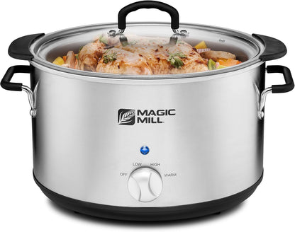 Extra Large 10 Quart Slow Cooker with Metal Searing Pot & Transparent Tempered Glass Lid1