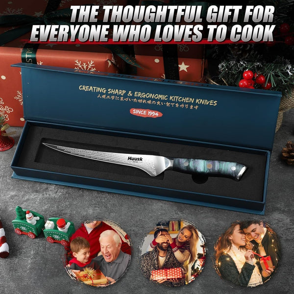 7" Fillet Knife for Fish, Boning Knife for Meat, Gift for Chef2