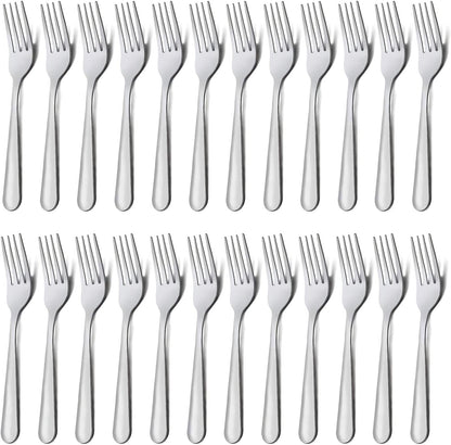 24-Piece Stainless Steel Dinner Forks Silverware - 7.1 Inch Silver Dinner Forks Set of 24, Flatware Set for Home, Kitchen or Restaurant, Mirror Polished, Dishwasher Safe1