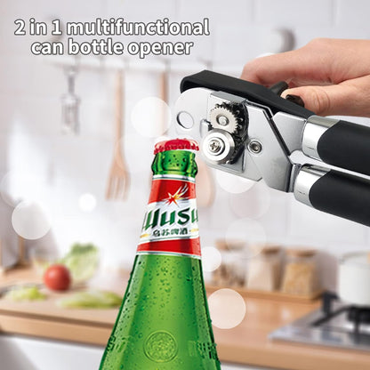 Can Opener Manual, Handheld Strong Heavy Duty Stainless Steel Can Opener, Comfortable Handle, Sharp Blade Smooth Edge, Can Openers with Multifunctional Bottle Opener5