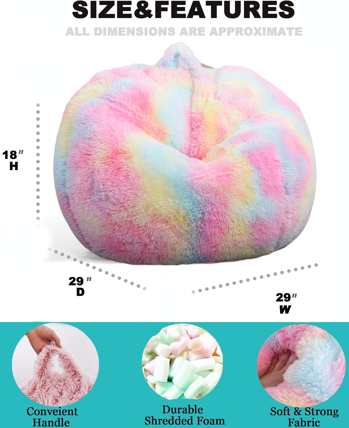 fluffy-bean-bag-chair-for-kids-2-5ft-round-memory-foam-filled-bean-bag-for-teens-kids-ultra-soft-faux-fur-fabric-bean-bag-chairs-for-playroom-living-room-bedroom-rainbow