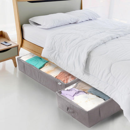 under Bed Storage Containers, Closet Organizer, Grey, 4 Pack4