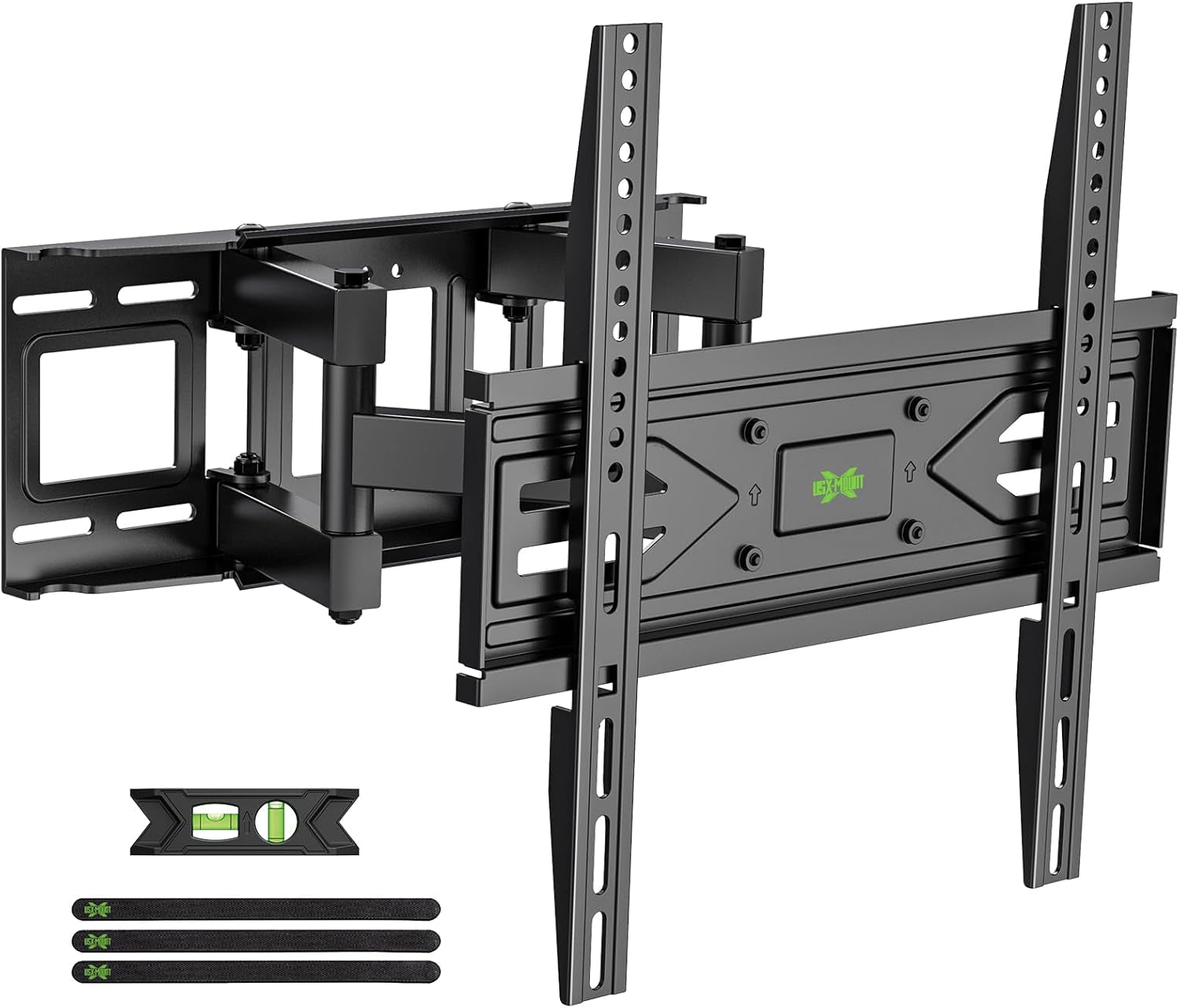 full-motion-tv-wall-mount-for-most-32-70-inch-tvs-up-to-99-lbs-wall-mount-bracket-with-dual-articulating-arms-swivel-tilt-max-vesa-400x400mm-tv-mount-fits-12-16-wood-studs