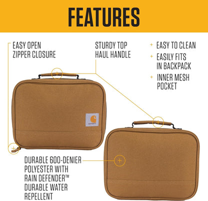 Carhartt Insulated Lunch Cooler for Men and Women, Fully Insulated Lunch Pale for Everyday Use, 4 Can (Black)2