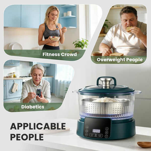 5L Low Carb Rice Cooker with Lift Basket Technology, Healthy Rice Cooker | 304 Stainless Steel Steamer, Smart Touch Control for Healthier Family Meals7