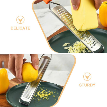 Cheese Grater and Vegetable Slicer with Egg and Vegetable Peeling Stainless Steel 2Pcs with Orange Pp Handle, Convenient to Carry and Store, for Kitchen Use3