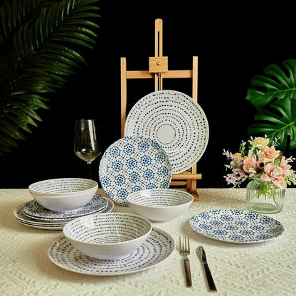 Melamine Dinnerware Set of 12 Pcs Dinner Dishes Set Bowls and Plates4