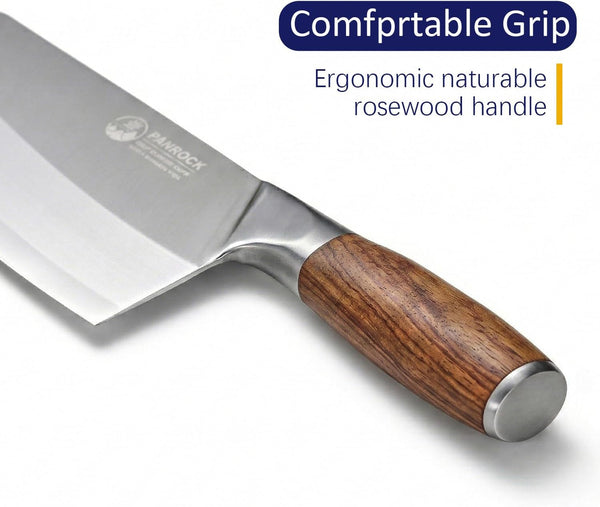 Meat Knife 7 Inch - High Carbon Stainless Steel Meat Cleaver & Slicer - Razor Sharp Kitchen Chopper with Ergonomic Wooden Handle5