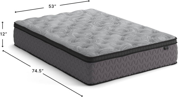 Signature Design by Ashley Full Size Augusta2 Hybrid Mattress, 12 Inch Euro Pillow Top with Lumbar Support Gel Memory Foam, Fiberglass-Free, Bed in a Box2