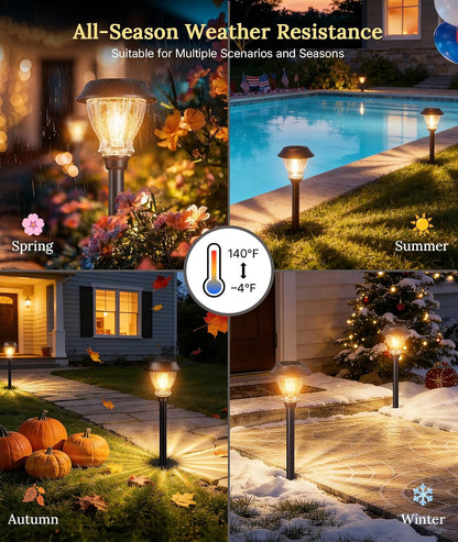 Solar Pathway Lights Outdoor, 8 Pack Warm White Solar Garden Lights7