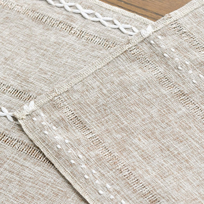 Brown Rustic Cotton Linen Table Runner, Seasonal Embroidered Hollow Kitchen Dining Table Decoration for Home Party Decor 13X72 Inch5