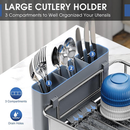 Stainless Steel Dish Drying Rack for Kitchen Counter, 16.9" X12.4"3