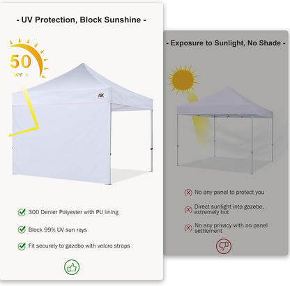 Instant Canopy Sunwall 10X10 FT No Frame or Top, White4