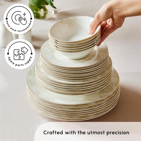 Siena 53-Piece Porcelain Plates and Bowls Set with Dinner & Dessert Plates, Shakers - Bone China Dishware Sets - Kitchen Dinnerware Set for 12 People5