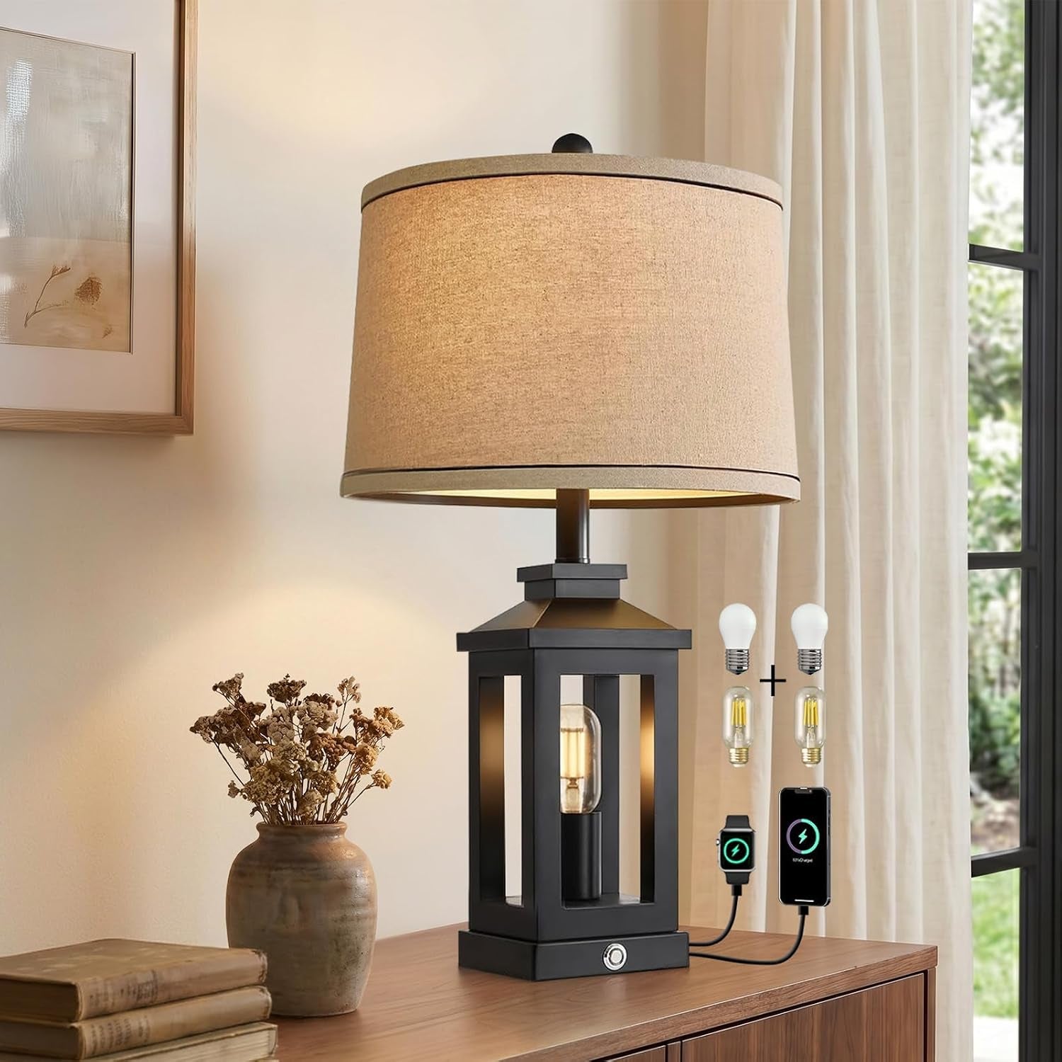 23-75-retro-farmhouse-black-table-lamp-for-living-room-bedroom-nightstand-touch-control-bedside-nightlight-vintage-modern-lamp-with-usb-c-a-ports-and-2-light-sources-rustic-lamp-bulbs-included