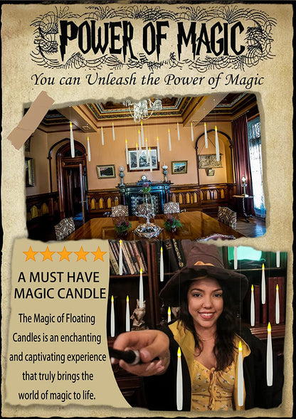 Halloween Decoration Floating Candle with Wand Magic LED Flickering-20Pcs4