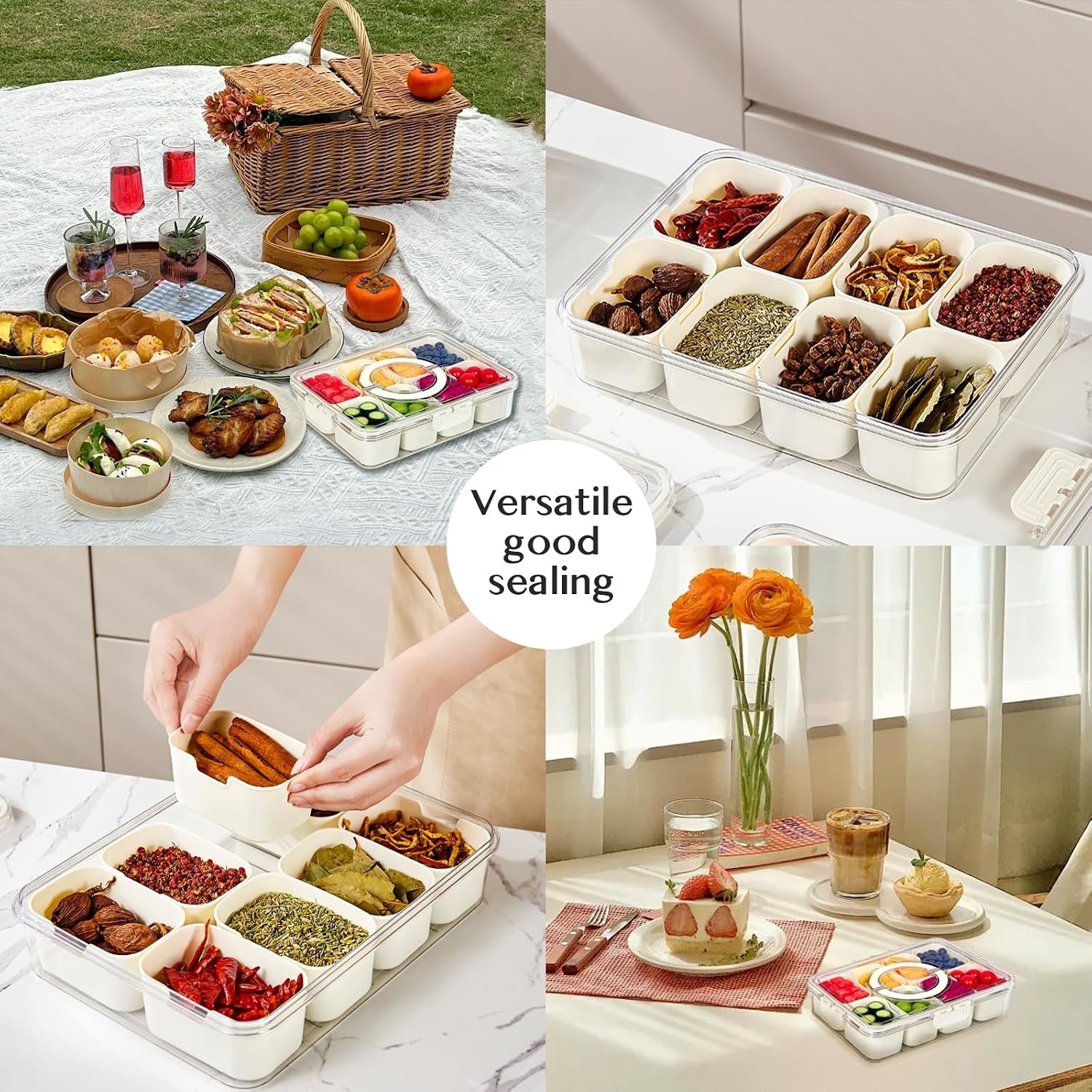 snackle-box-container-portable-snack-box-8-compartment-divided-serving-tray-with-lid-clear-storage-organizer-for-fruit-candy-nuts-veggie-perfect-for-road-travel-party