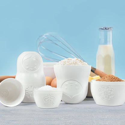 Genuine Fred M-CUPS Matryoshka Measuring Cups, Set of 6, Russian Doll Nesting Measuring Cups, White3