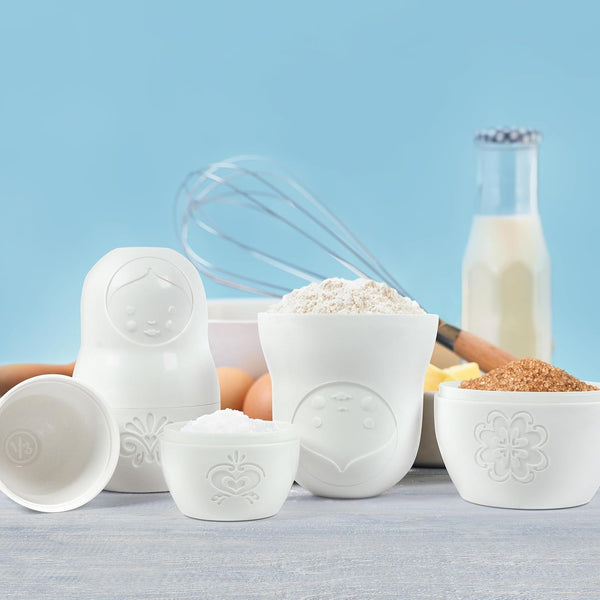 Genuine Fred M-CUPS Matryoshka Measuring Cups, Set of 6, Russian Doll Nesting Measuring Cups, White3