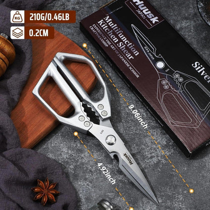 Kitchen Scissors for Food, Japanese Steel Kitchen Shears All Purpose | Multifunction Sharp Cooking Meat Scissors for Fish, Herbs, Chicken, Turkey, Gifts for Women, Non-Slip Handle, Dishwasher Safe7