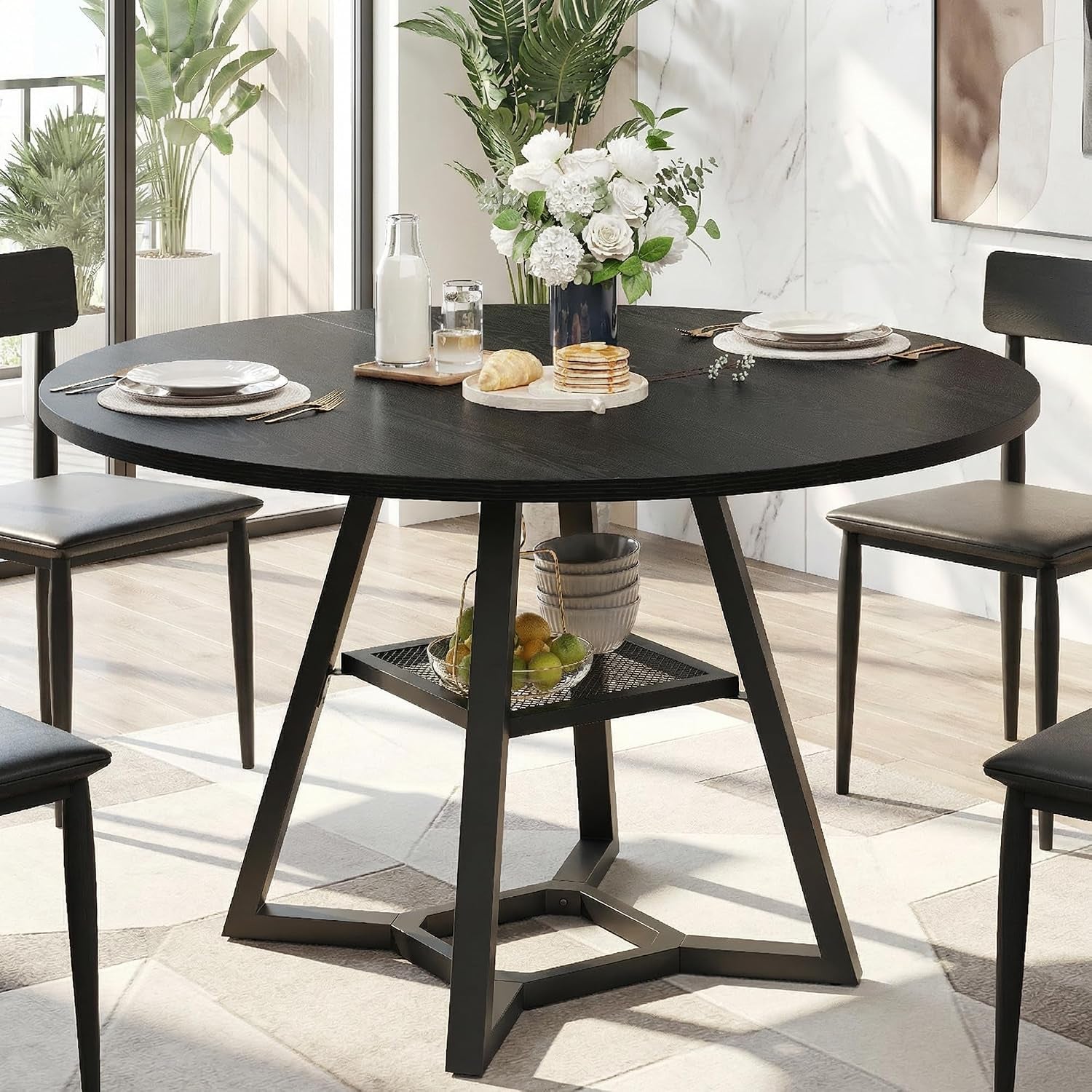 round-dining-table-for-4-6-with-storage-shelf-kitchen-dining-room-circle-pedestal-table-heavy-duty-metal-frame-wood-top