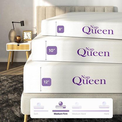 8 Inch Queen Size Mattress, Bamboo Charcoal Memory Foam Mattress, Bed in a Box, White6