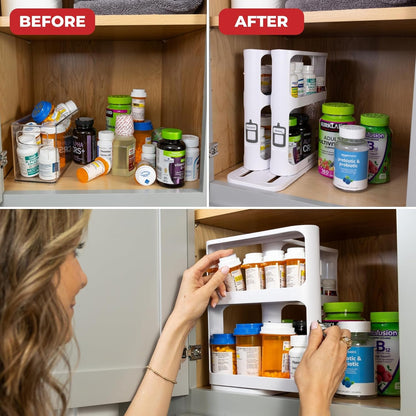 Spice Rack Organizer for Cabinet, Pull & Rotate, 2-Tier8