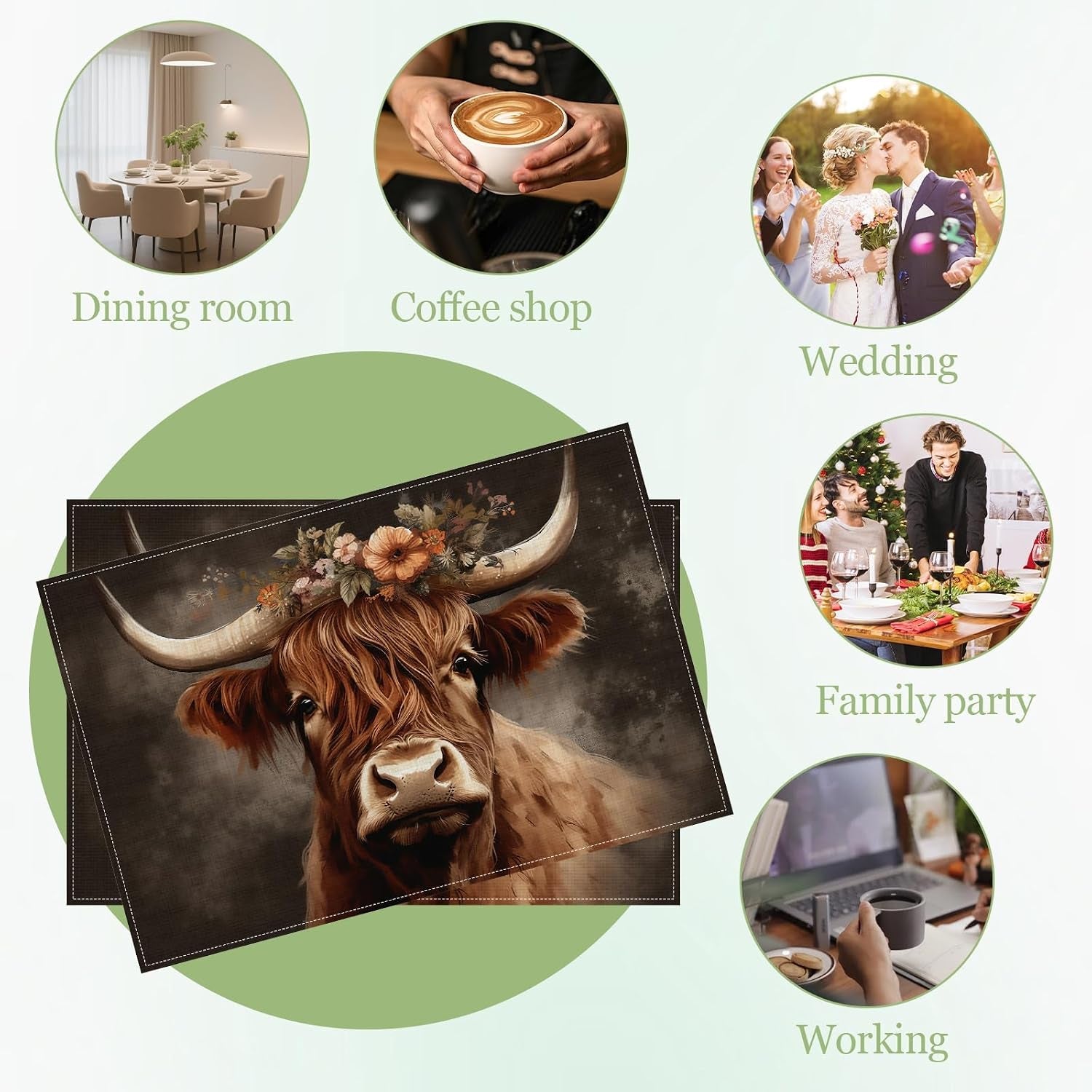 highland-cow-floral-placemats-set-of-6-washable-heat-resistant-table-mat-animal-linen-place-mats-for-party-kitchen-dining-home-decor-12x18-inch