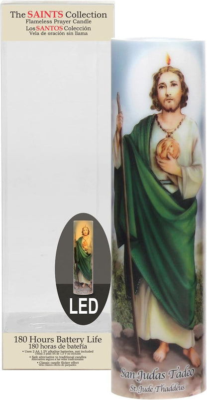 St. Jude Flameless LED Devotional Prayer Candle with Automatic Timer2