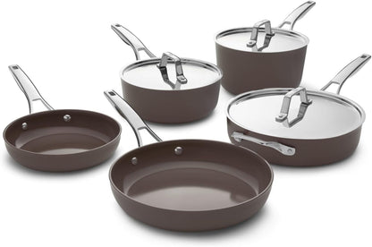 Calphalon Premier Ceramic Nonstick 8 Piece Cookware Set, Durable Pots and Pans for Everyday Cooking, Long Lasting Pfas-Free Kitchen Set, Dishwasher Safe, Fond1