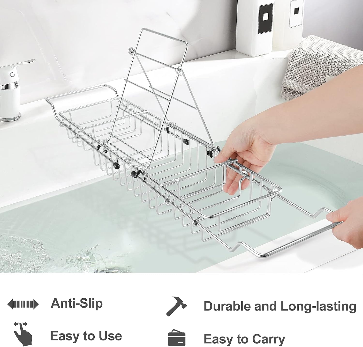 stainless-steel-shower-caddy-tray-with-removable-book-holder-silver