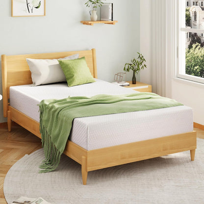 EGOHOME Full Size Memory Foam Mattress 8 Inch, Green Tea, Medium Firm | Bed Mattress in a Box, Cooling Green Tea Gel, Pressure Relief, Certipur-Us Certified, Fiberglass Free, 75''L X 54''W, White1