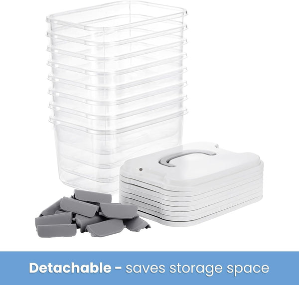 8 Pack 5.5 Quart Plastic Storage Bins with Lid and Handle, Clear Latch Storage Box Stackable Organizing Bins, Lidded Storage Container for Home, Office5