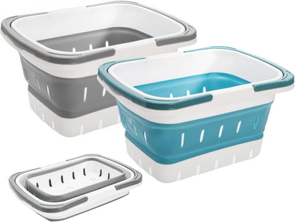 2-Pack Portable Shower Caddy Tote, Collapsible Plastic Storage Basket with Handle, Organizer Bin for Bathroom, Kitchen, College Dorm, Gym, Pantry, Garage1