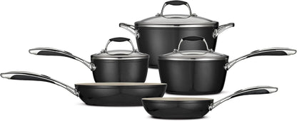 Ceramica Deluxe 8-Pc Pots and Pans Set with Lids | Ceramic Non Stick Cookware Kitchen Set, Oven-Safe, Metallic Black2